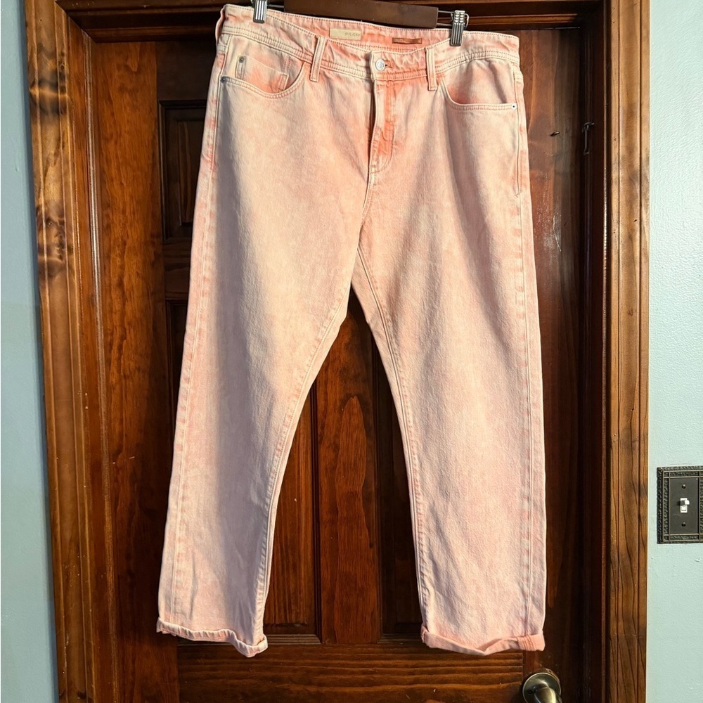 Pilcro Peach Tie-Dye Denim